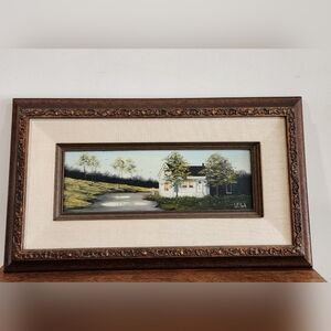 Beautiful Farmhouse Landscape I Oil Painting on Board By Artist Patti Rock